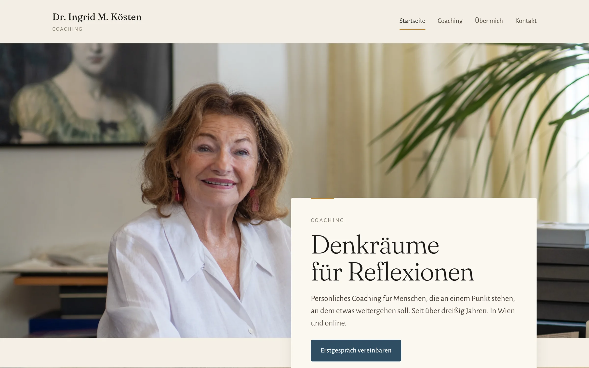 Dr. Ingrid M. Kösten - Coaching Website on a desktop screen